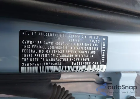 2014 Volkswagen Beetle 2.5L from USA, damaged, VIN 3VW5P7AT3EM803048